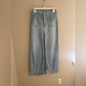 Maeve Anthropologie The Collette Full length wide leg jeans size 28
